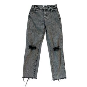 RSQ Distressed High Rise Straight Leg Black Denim Jeans SIZE‎ 25